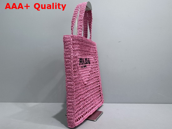 Prada Raffia Tote Bag in Petal Pink 1BG393 Replica