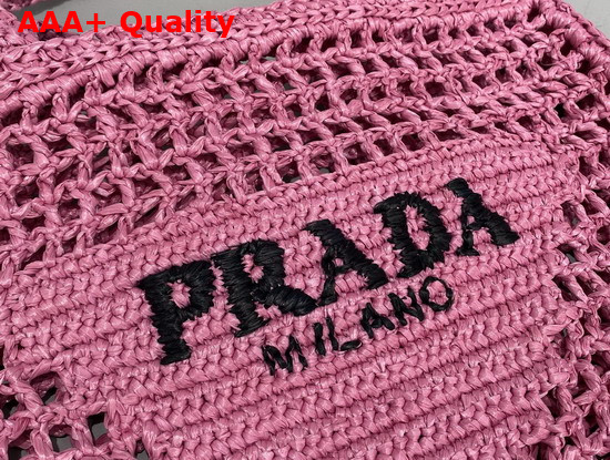 Prada Raffia Tote Bag in Petal Pink 1BG393 Replica