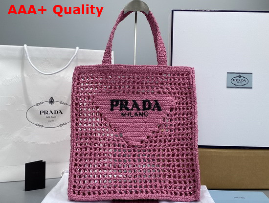 Prada Raffia Tote Bag in Petal Pink 1BG393 Replica