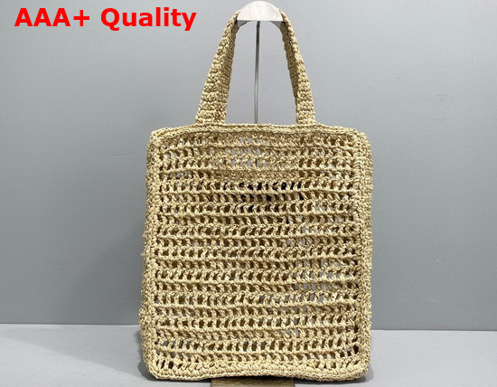 Prada Raffia Tote Bag in Tan 1BG393 Replica