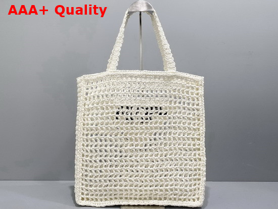 Prada Raffia Tote Bag in White 1BG393 Replica