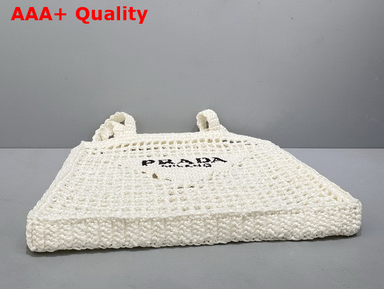 Prada Raffia Tote Bag in White 1BG393 Replica