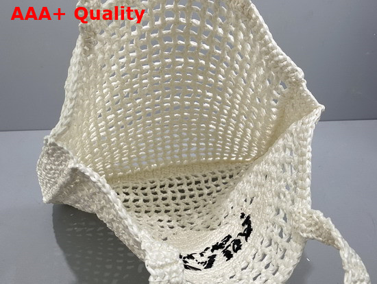 Prada Raffia Tote Bag in White 1BG393 Replica