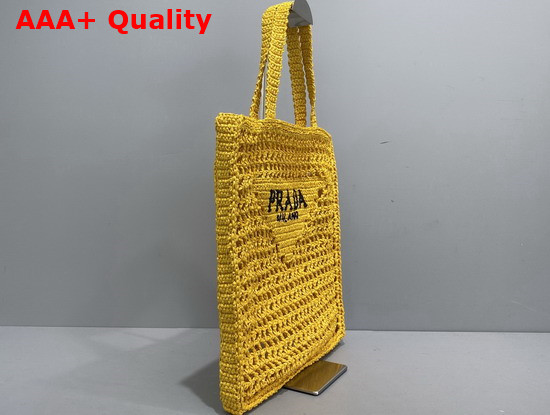 Prada Raffia Tote Bag in Yellow 1BG393 Replica