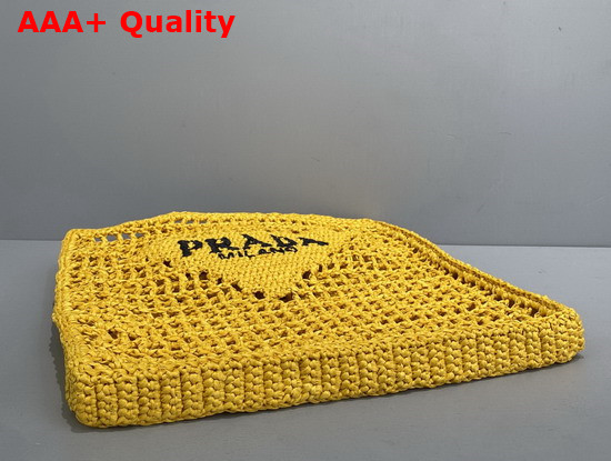 Prada Raffia Tote Bag in Yellow 1BG393 Replica