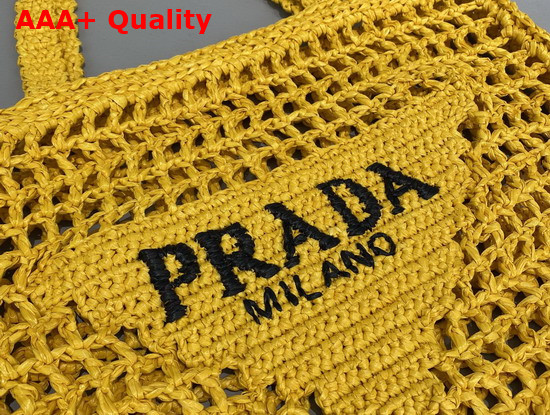 Prada Raffia Tote Bag in Yellow 1BG393 Replica