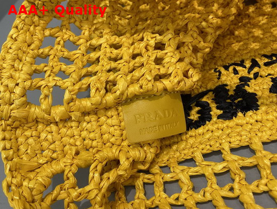 Prada Raffia Tote Bag in Yellow 1BG393 Replica