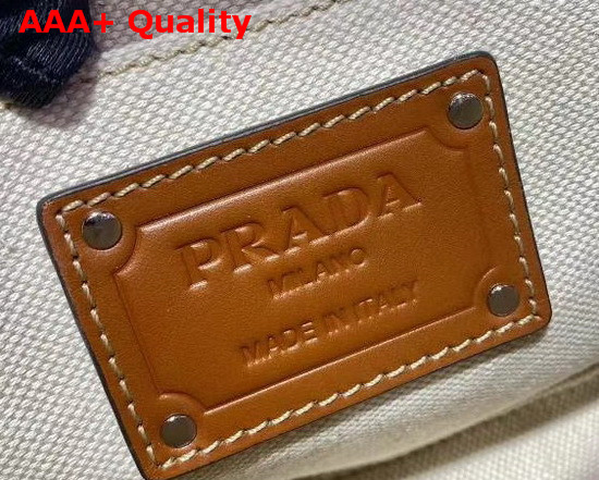 Prada Raffia and Leather Shoulder Bag Beige Cognac Replica