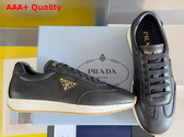 Prada Rank Leather Sneakers in Black Replica