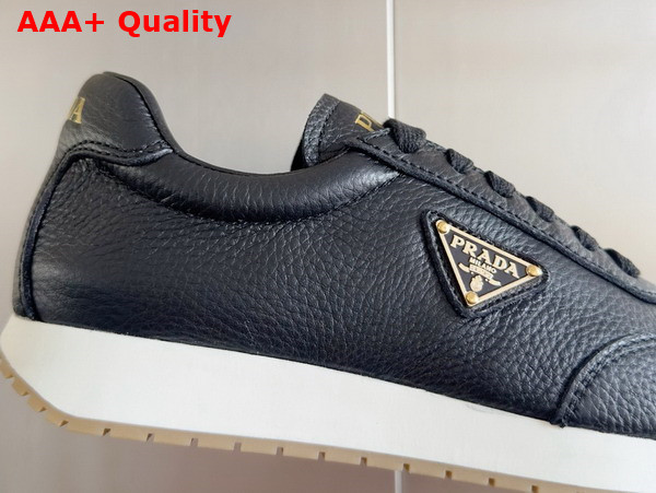 Prada Rank Leather Sneakers in Black Replica