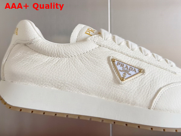 Prada Rank Leather Sneakers in White Replica