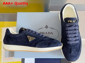 Prada Rank Suede Sneakers in Navy 2EG436 Replica