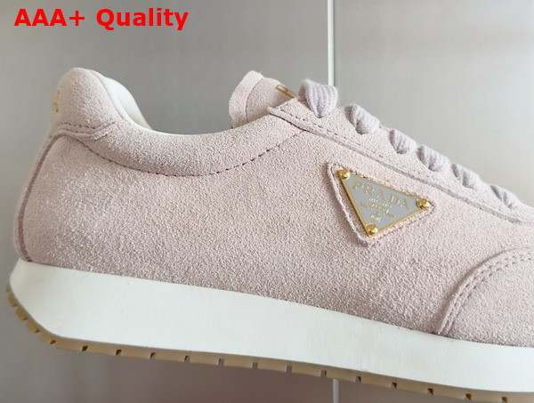 Prada Rank Suede Sneakers in Pumice Stone 2EG436 Replica