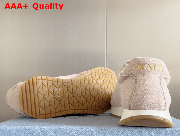 Prada Rank Suede Sneakers in Pumice Stone 2EG436 Replica