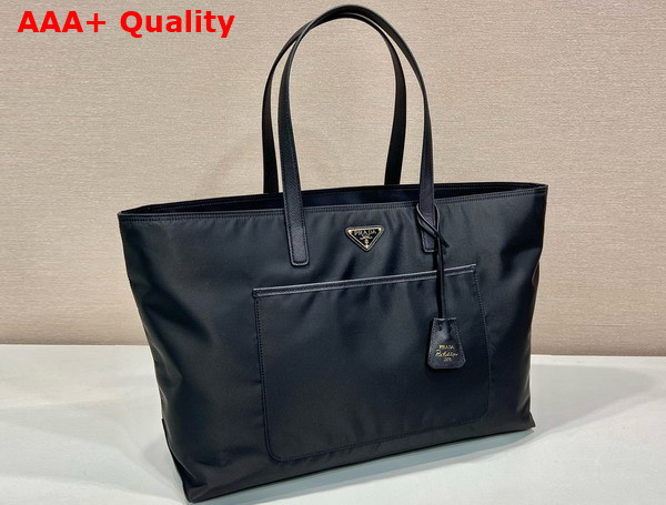 Prada Re Edition 1978 Large Re Nylon and Saffiano Leather Tote Bag in Black 1BG527 Replica