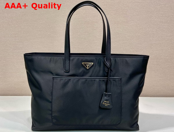 Prada Re Edition 1978 Large Re Nylon and Saffiano Leather Tote Bag in Black 1BG527 Replica