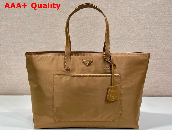 Prada Re Edition 1978 Large Re Nylon and Saffiano Leather Tote Bag in Cork Beige 1BG527 Replica