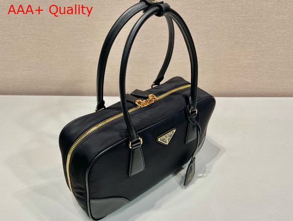 Prada Re Edition 1978 Medium Re Nylon and Saffiano Leather Two Handle Bag in Black 1BB115 Replica