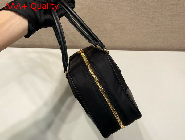 Prada Re Edition 1978 Medium Re Nylon and Saffiano Leather Two Handle Bag in Black 1BB115 Replica