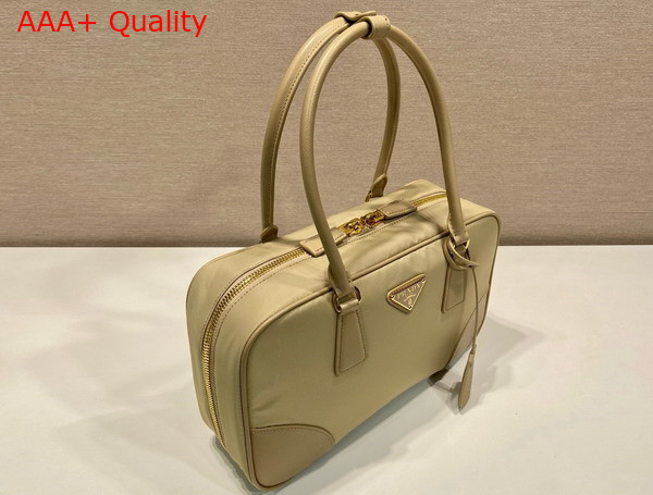 Prada Re Edition 1978 Medium Re Nylon and Saffiano Leather Two Handle Bag in Camel Brown 1BB115 Replica