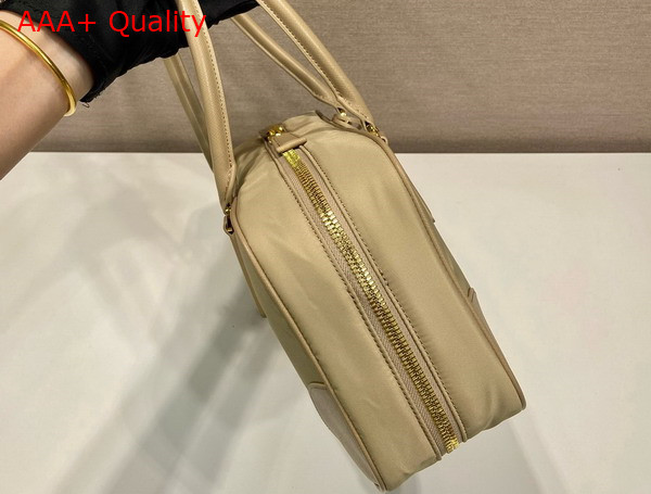 Prada Re Edition 1978 Medium Re Nylon and Saffiano Leather Two Handle Bag in Camel Brown 1BB115 Replica