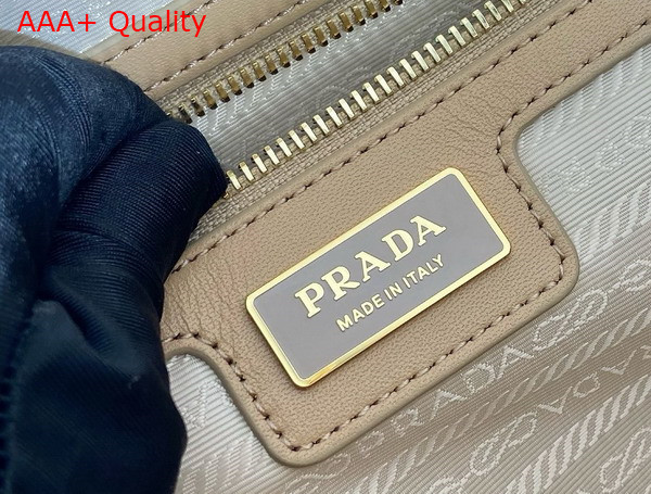 Prada Re Edition 1978 Medium Re Nylon and Saffiano Leather Two Handle Bag in Camel Brown 1BB115 Replica