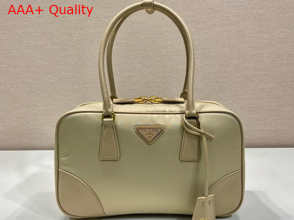 Prada Re Edition 1978 Medium Re Nylon and Saffiano Leather Two Handle Bag in Camel Brown 1BB115 Replica