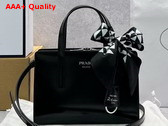 Prada Re Edition 1995 Brushed Leather Mini Handbag in Black 1BA357 Replica