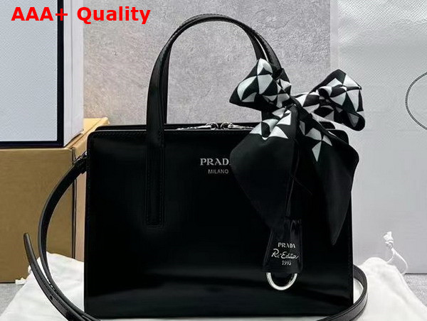 Prada Re Edition 1995 Brushed Leather Mini Handbag in Black 1BA357 Replica