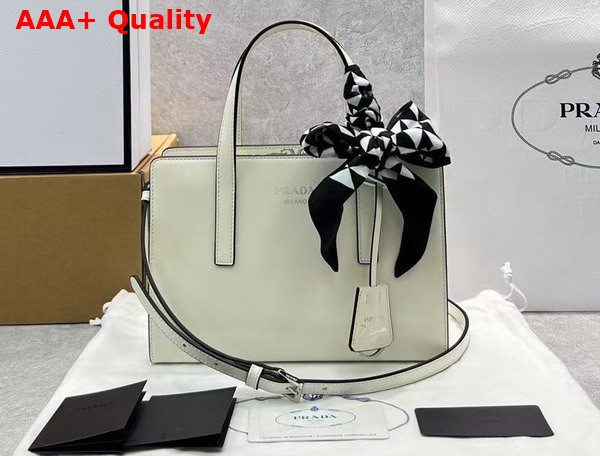 Prada Re Edition 1995 Brushed Leather Mini Handbag in White 1BA357 Replica