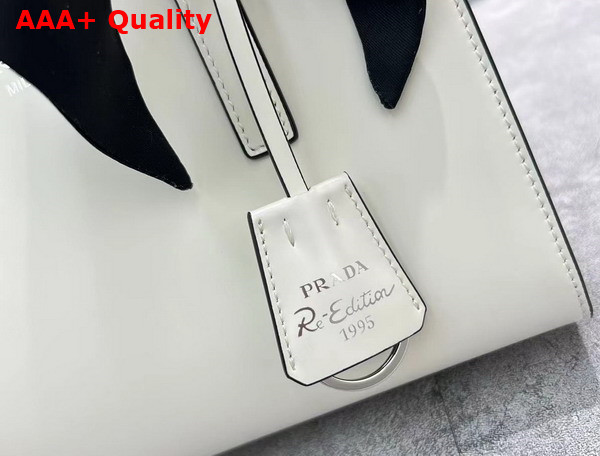 Prada Re Edition 1995 Brushed Leather Mini Handbag in White 1BA357 Replica