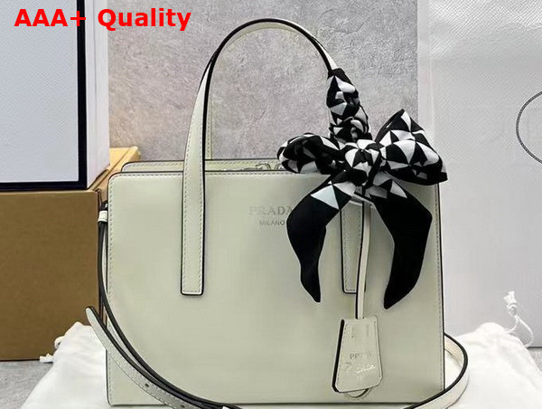 Prada Re Edition 1995 Brushed Leather Mini Handbag in White 1BA357 Replica