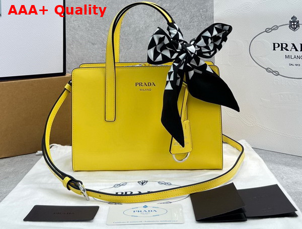 Prada Re Edition 1995 Brushed Leather Mini Handbag in Yellow 1BA357 Replica