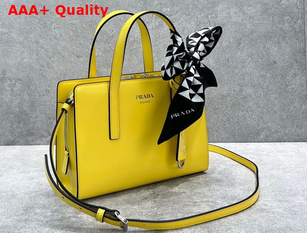 Prada Re Edition 1995 Brushed Leather Mini Handbag in Yellow 1BA357 Replica