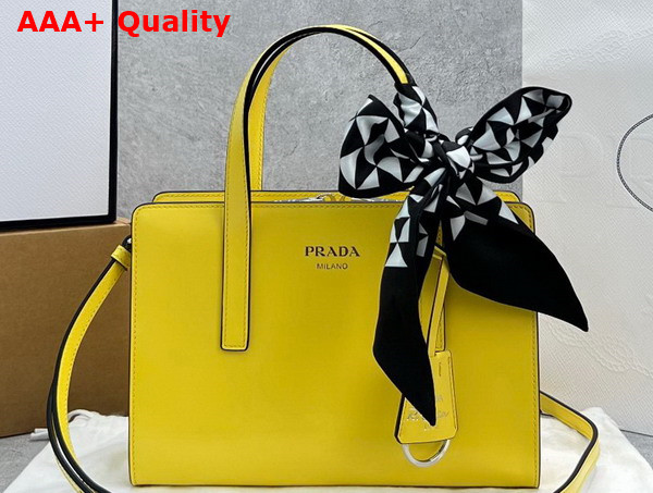 Prada Re Edition 1995 Brushed Leather Mini Handbag in Yellow 1BA357 Replica