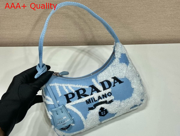 Prada Re Edition 2000 Mini Bag in Light Blue Embroidered Denim 1NE515 Replica