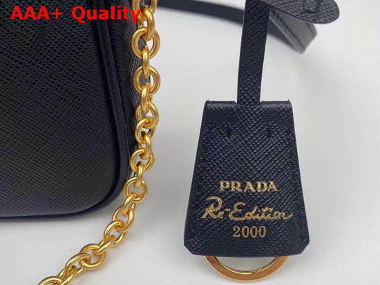 Prada Re Edition 2000 Saffiano Leather Mini Bag in Black Replica