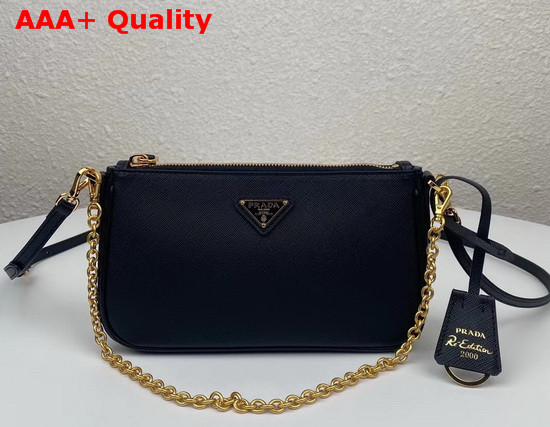 Prada Re Edition 2000 Saffiano Leather Mini Bag in Black Replica