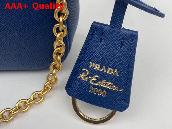 Prada Re Edition 2000 Saffiano Leather Mini Bag in Blue Replica