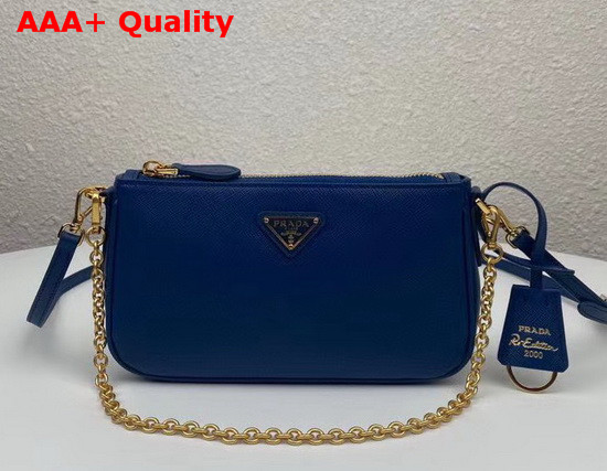 Prada Re Edition 2000 Saffiano Leather Mini Bag in Blue Replica