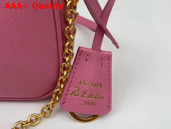 Prada Re Edition 2000 Saffiano Leather Mini Bag in Pink Replica