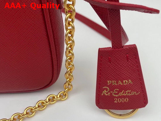 Prada Re Edition 2000 Saffiano Leather Mini Bag in Red Replica