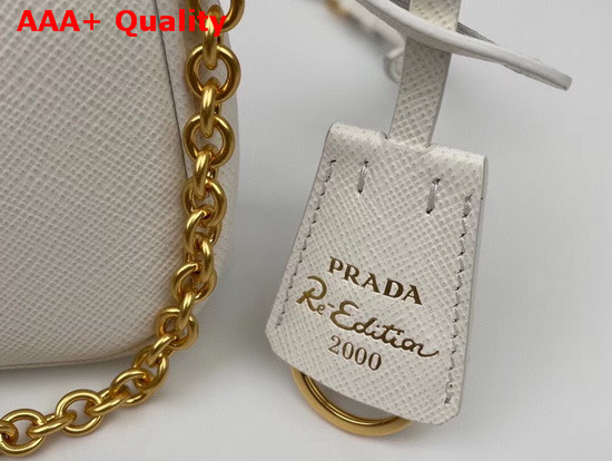 Prada Re Edition 2000 Saffiano Leather Mini Bag in White Replica