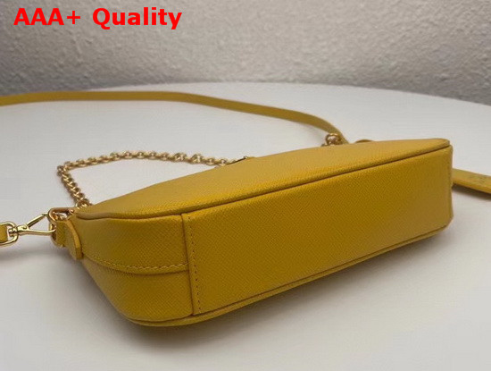 Prada Re Edition 2000 Saffiano Leather Mini Bag in Yellow Replica