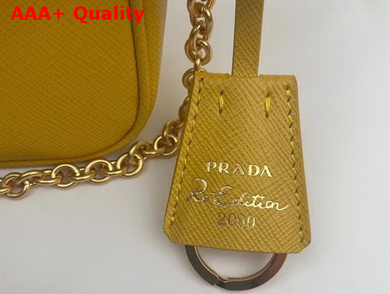 Prada Re Edition 2000 Saffiano Leather Mini Bag in Yellow Replica