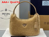 Prada Re Edition 2000 Shearling Mini Bag in Beige Replica