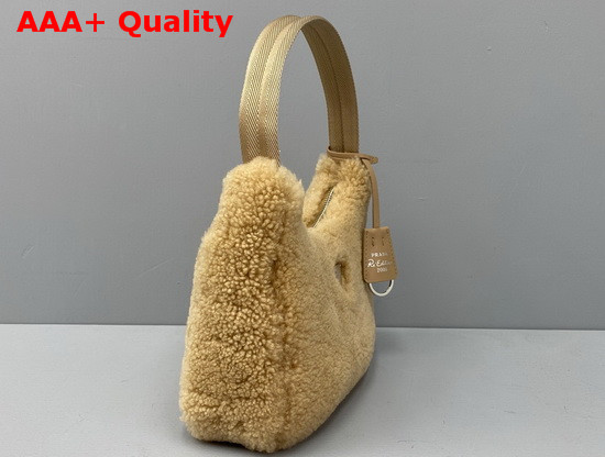 Prada Re Edition 2000 Shearling Mini Bag in Beige Replica