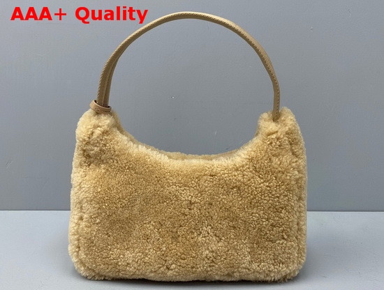 Prada Re Edition 2000 Shearling Mini Bag in Beige Replica