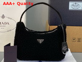 Prada Re Edition 2000 Shearling Mini Bag in Black Replica