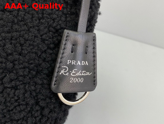 Prada Re Edition 2000 Shearling Mini Bag in Black Replica